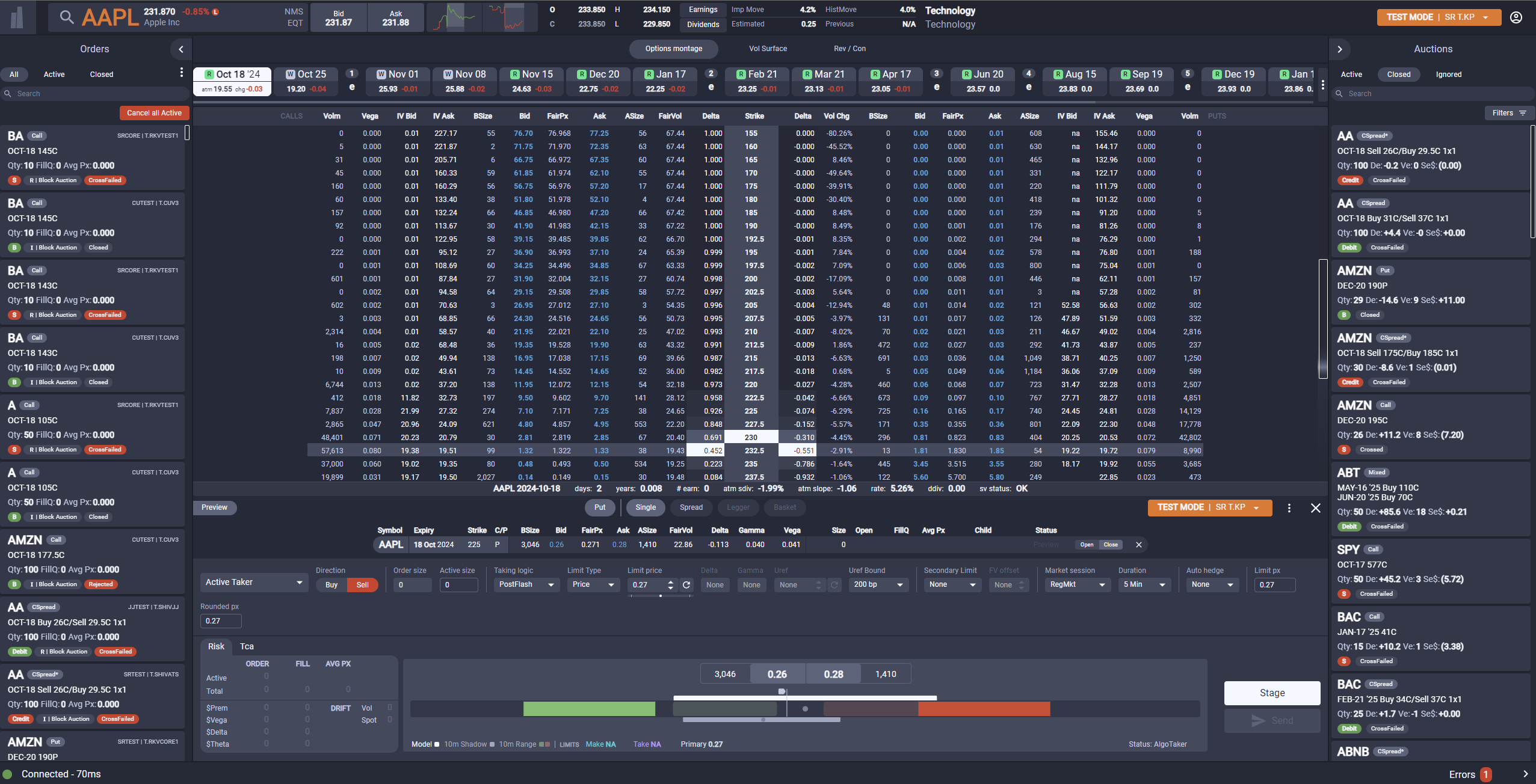 Full view of the SpiderRock Connect application