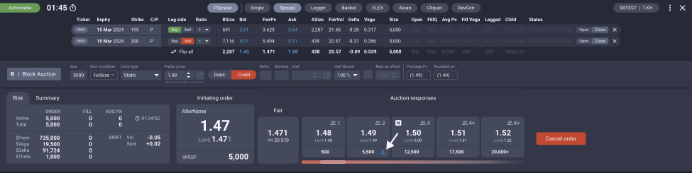 Responder's position shown in the display panel